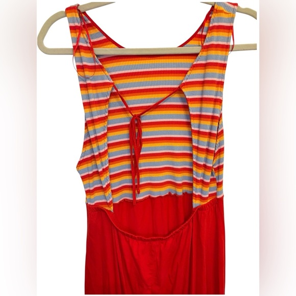 Zara Red and Multicolor Striped Midi Dress - Picture 4 of 4